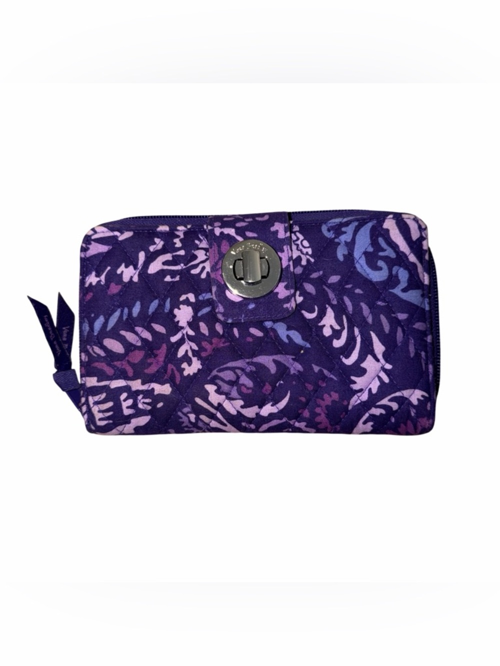 Vera Bradley Paisley Amethyst RFID Turnlock Wallet - Picture 2 of 5